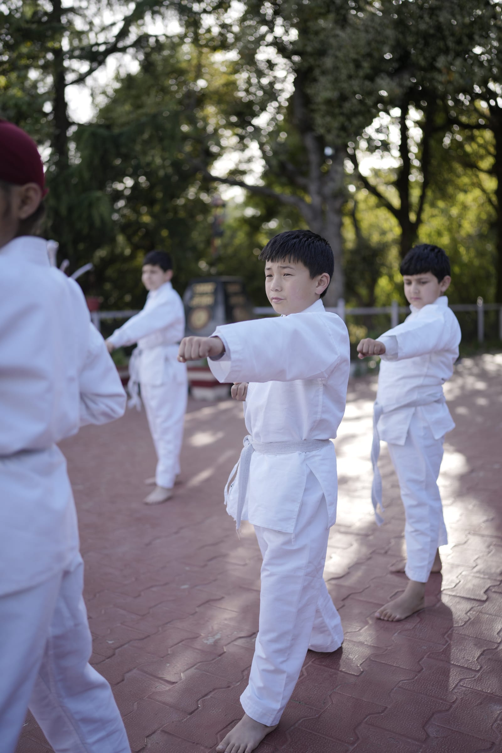 A karate class on the campus