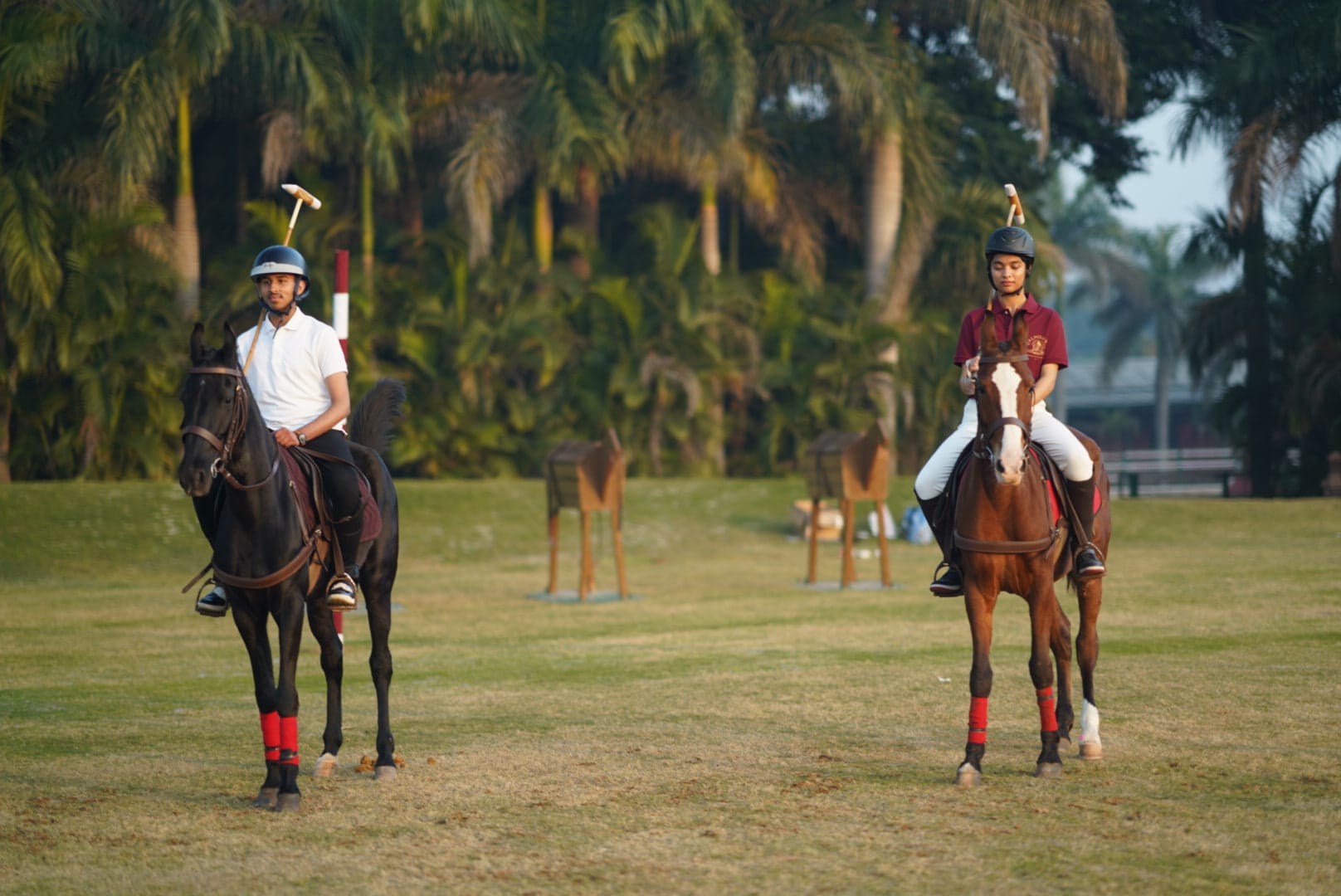 Students riding at the equestrian centre